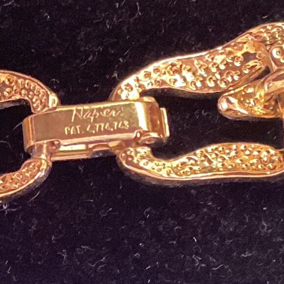 Napier Brand Gorgeous Classic Goldtone and Navy Enamel Choker Necklace - Picture 9 of 9